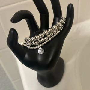 Lauren Conrad Triple Strand Silver Stretchy bracelet